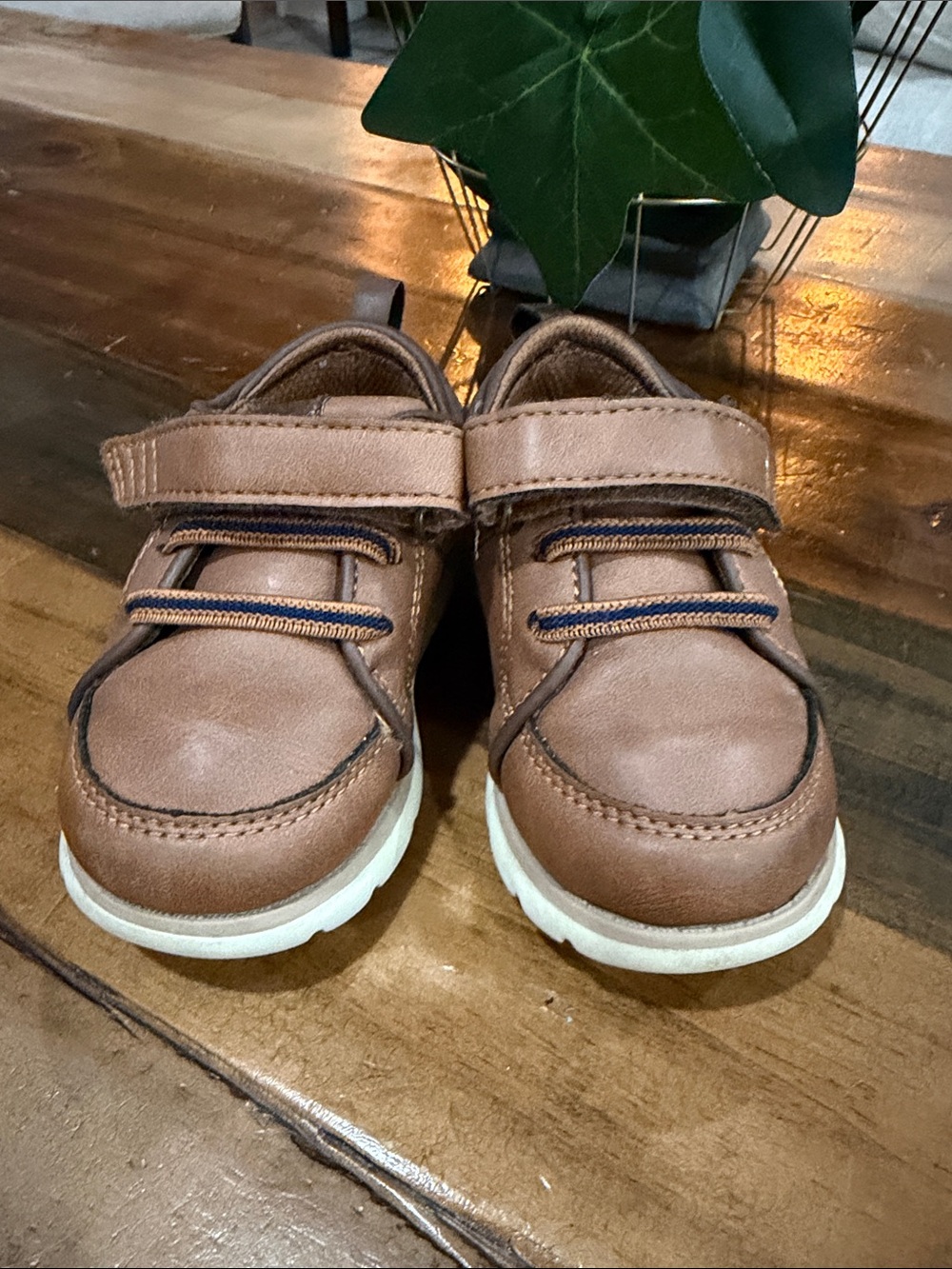 Stride Rite Brown Hook-and-Loop Toddler Shoes with White Outsole - Picture 2 of 5
